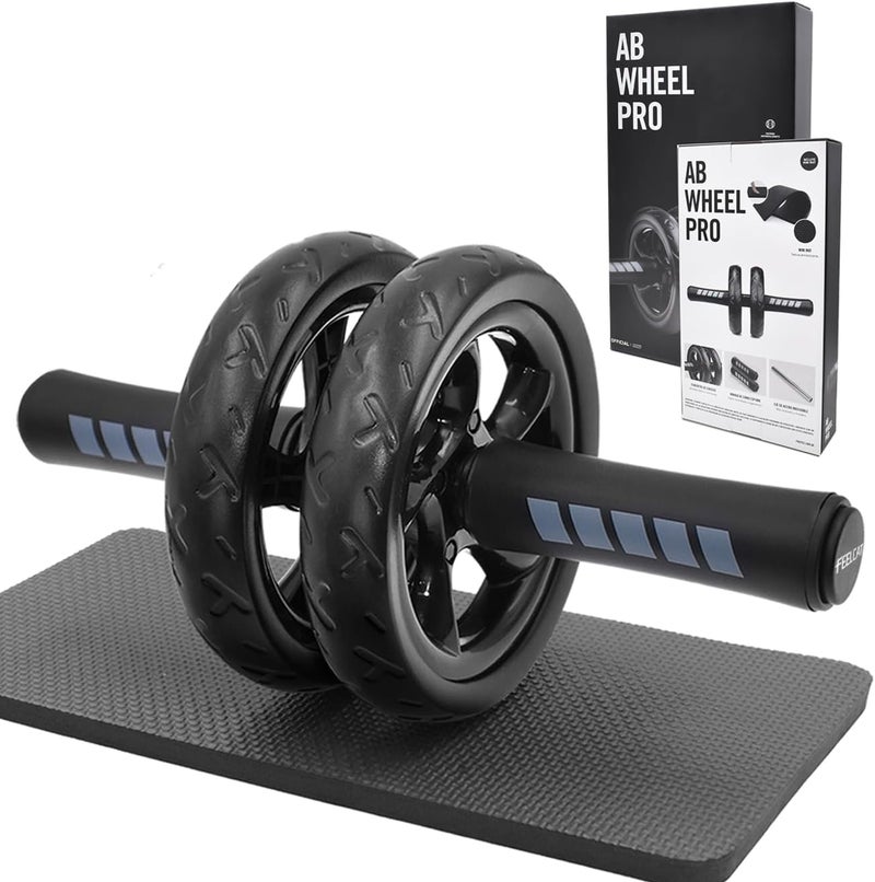 FEELCAT Ab roller wheel with knee pad for abdominal exercise core workout weight loss no noise easy to assembling light weight perfect home gym equipment for men & women - Image 1